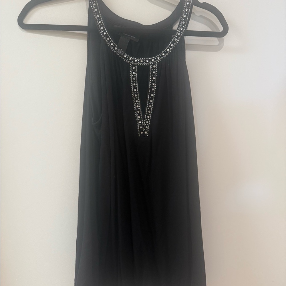 INC International Concepts Black Embellished Top